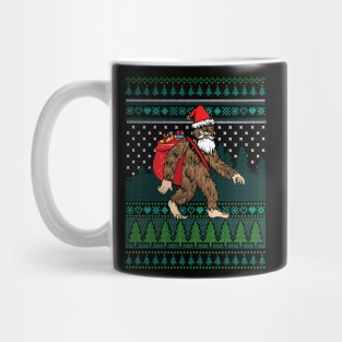 Bigfoot Sasquatch Santa Ugly Christmas Mug